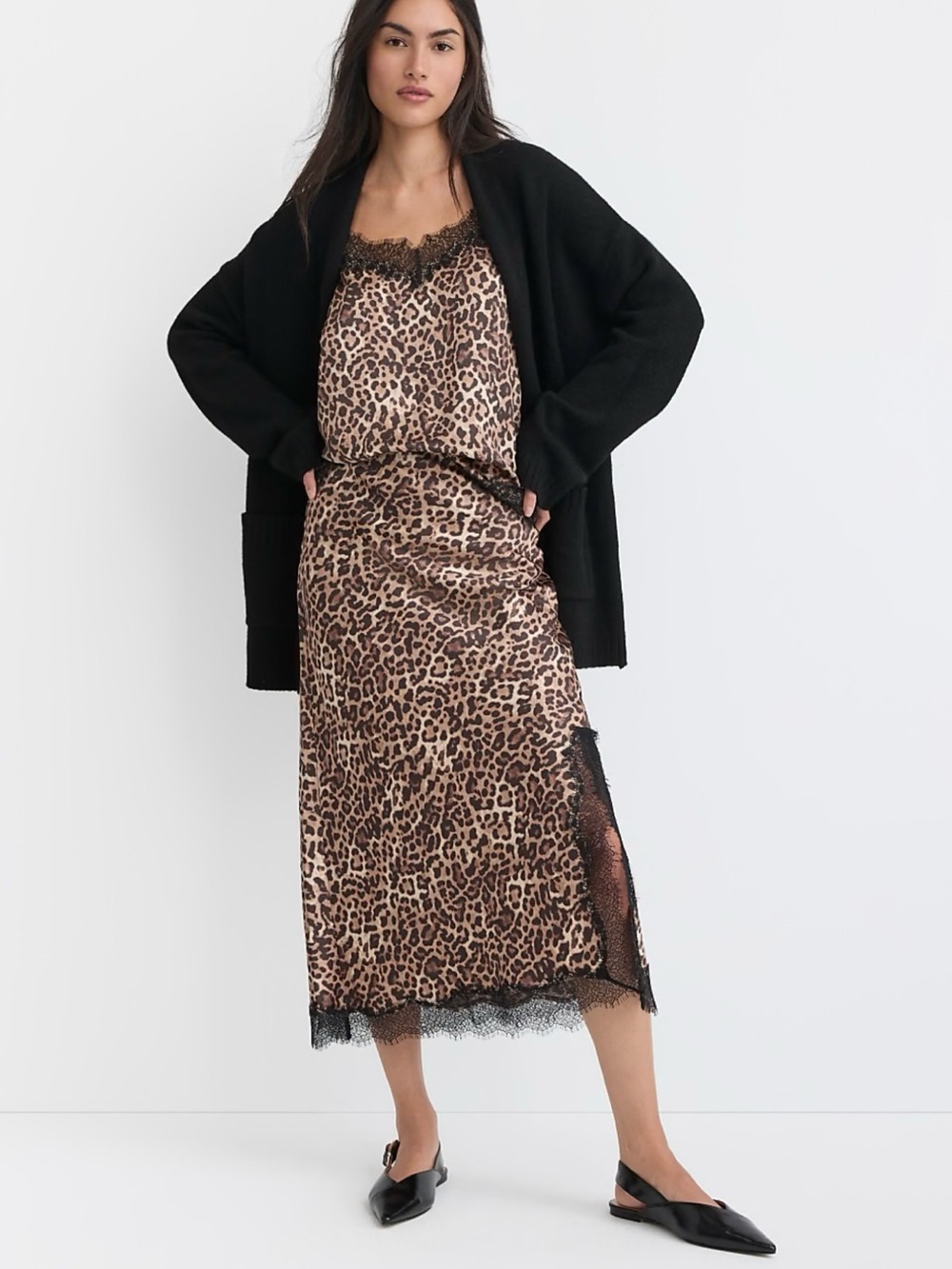 Leopard Lace-Trim Skirt